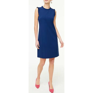 J Crew Ruffle Neck Suit Fashion Sleeveless Workwear Lined Dress US Womens 0 New
